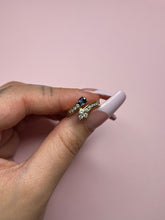 Load image into Gallery viewer, Blue Sapphire &amp; Diamond Toi Et Moi Ring

