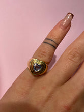 Load image into Gallery viewer, Blue Sapphire Mega Chunky Heart Pinky Ring
