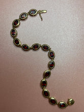 Load image into Gallery viewer, Oval Bezel Garnet Station Bracelet
