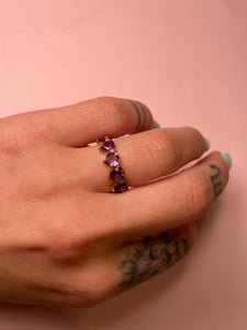 Amethyst Heart Eternity Band