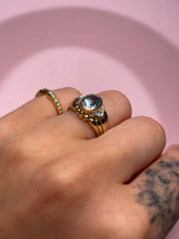 Load image into Gallery viewer, Aquamarine &amp; Diamond Evil Eye Chunky Dome Ring
