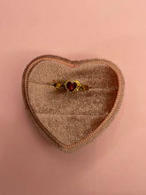 Load image into Gallery viewer, Thorned Garnet Heart Ring
