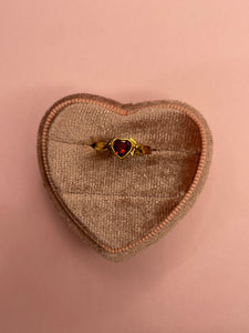 Thorned Garnet Heart Ring