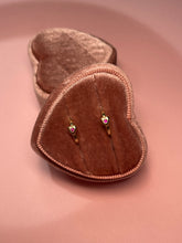 Load image into Gallery viewer, Mini Ruby Heart Huggies
