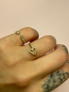 Sideways Diamond Heart Ring