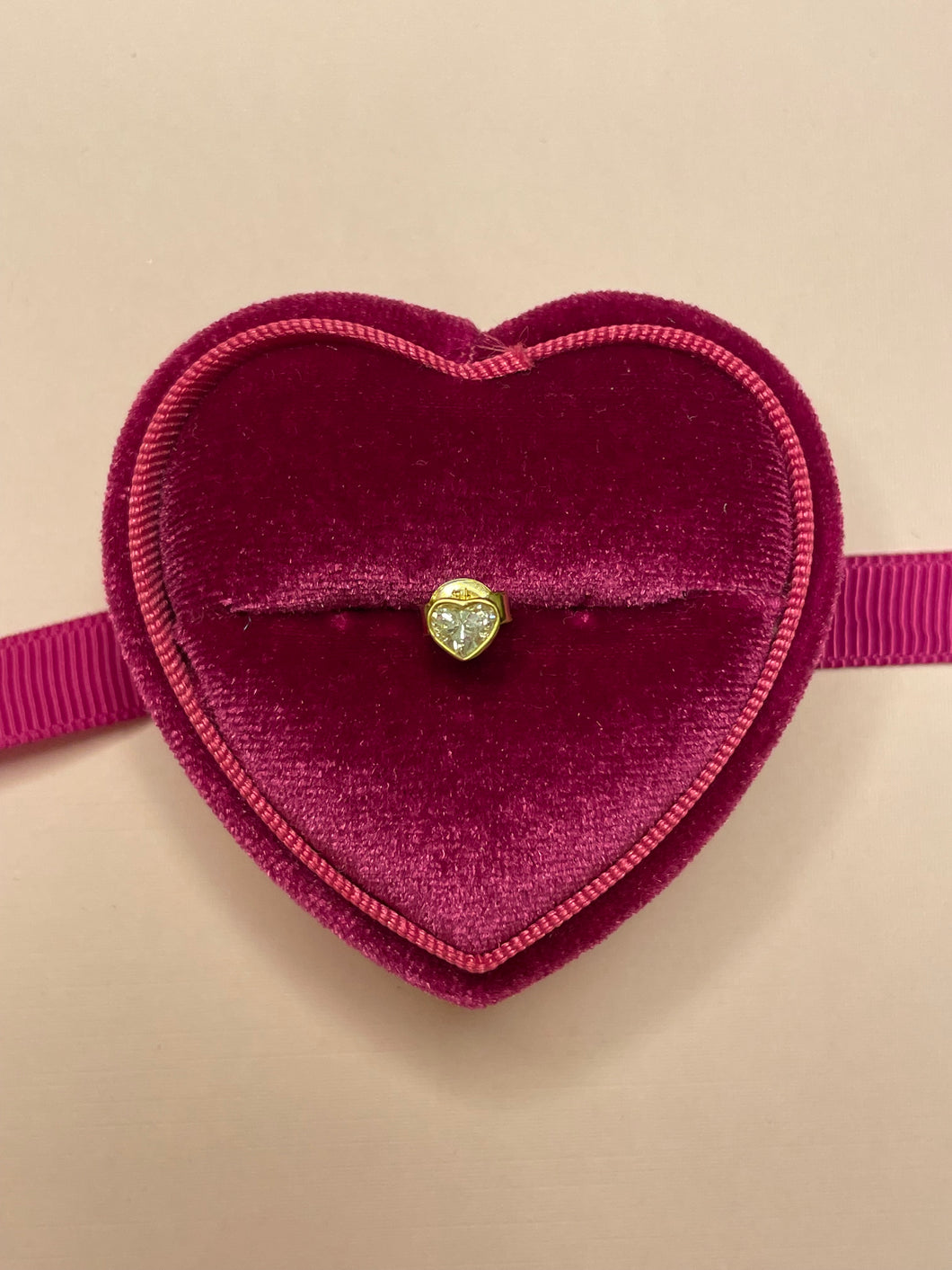 Diamond Bezel Heart Stud