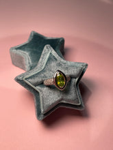 Load image into Gallery viewer, Marquise Peridot &amp; Diamond Chubby White Gold Ring
