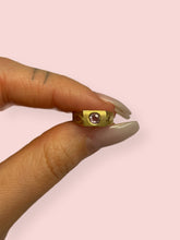 Load image into Gallery viewer, Muted Baby Pink Spinel Abstract Signet Pinky Ring
