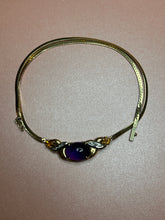 Load image into Gallery viewer, Jumbo Amethyst Cabochon, Citrine &amp; Diamond Herringbone
