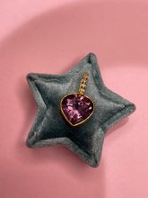Load image into Gallery viewer, Jumbo Amethyst &amp; Diamond Heart Bezel Pendant
