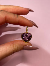 Load image into Gallery viewer, Jumbo Amethyst &amp; Diamond Heart Bezel Pendant
