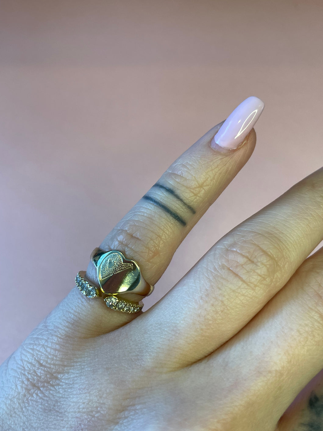 Wide Heart Signet Ring