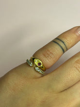 Load image into Gallery viewer, Mini Pink Tourmaline &amp; Diamond Starset Signet Pinky Ring
