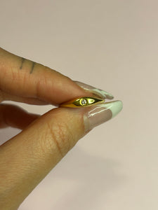 Diamond Evil Eye Knife Edge Ring