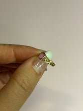 Load image into Gallery viewer, Hot Pink Tourmaline Double Heart Pinky Ring
