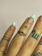 Load image into Gallery viewer, Hot Pink Tourmaline Double Heart Pinky Ring
