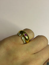 Load image into Gallery viewer, Chubby Domed Hot Pink Sapphire Pinky Ring
