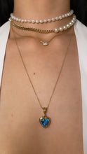 Load image into Gallery viewer, Blue Topaz Cabochon Heart Pendant
