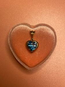 Blue Topaz Cabochon Heart Pendant