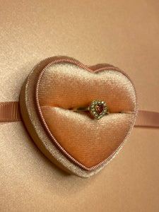 Orange Sapphire Diamond Heart Ring