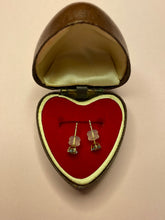 Load image into Gallery viewer, Aquamarine Heart Studs
