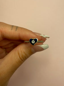 Evil Eye Heart Ring