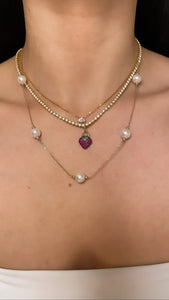 Cultured Pearl Station Chain