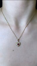 Load image into Gallery viewer, Ruby Diamond Heart Pendant
