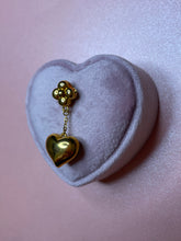 Load image into Gallery viewer, Puffy Flower Heart Dangle Pendant
