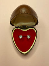 Load image into Gallery viewer, Aquamarine Heart Studs
