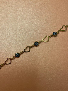 Evil Eye Heart Bracelet