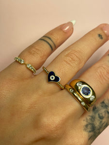 Evil Eye Heart Ring