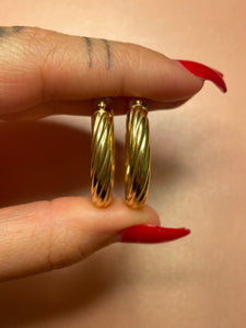 Medium Thick Twist Hoops