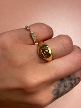 Load image into Gallery viewer, Trillion Pink Tourmaline Chubby Signet Ring
