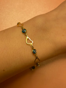 Evil Eye Heart Bracelet