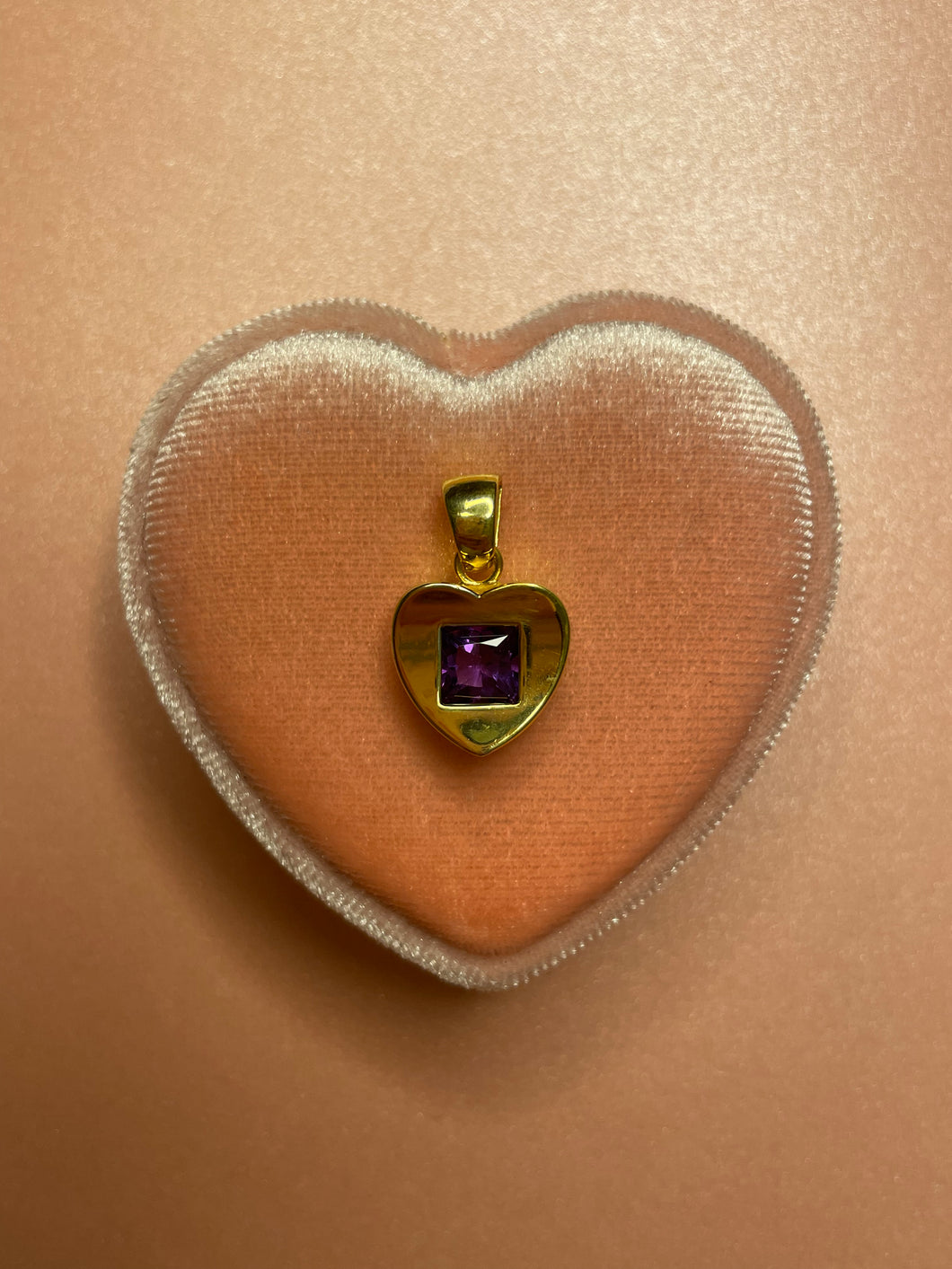 Chubby Amethyst Heart Pendant