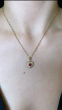 Load image into Gallery viewer, Ruby Diamond Heart Pendant
