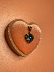 Blue Topaz Cabochon Heart Pendant