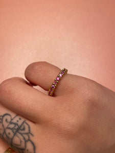 Pink Spinel Eternity Band