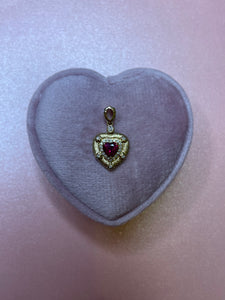 Ruby Diamond Heart Pendant