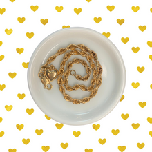 Load image into Gallery viewer, 10k yellow gold rope puff heart anklet
