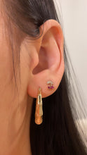 Load image into Gallery viewer, Small Bamboo Heart Hoops
