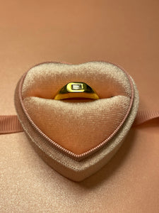 Chubby Baguette Diamond Signet Ring