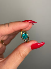 Load image into Gallery viewer, Emerald &amp; Trillion Cut Diamond “Evil Eye” Ring
