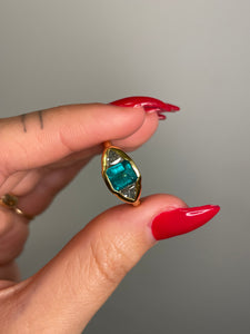 Emerald & Trillion Cut Diamond “Evil Eye” Ring