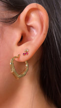 Load image into Gallery viewer, Small Bamboo Heart Hoops
