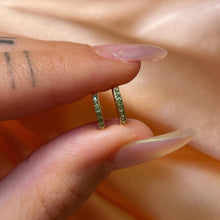 Load image into Gallery viewer, Green Sapphire Huggies
