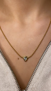 Teardrop Diamond Ball Necklace