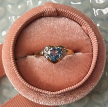Load image into Gallery viewer, Blue topaz heart ring
