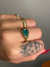 Load image into Gallery viewer, Emerald &amp; Trillion Cut Diamond “Evil Eye” Ring
